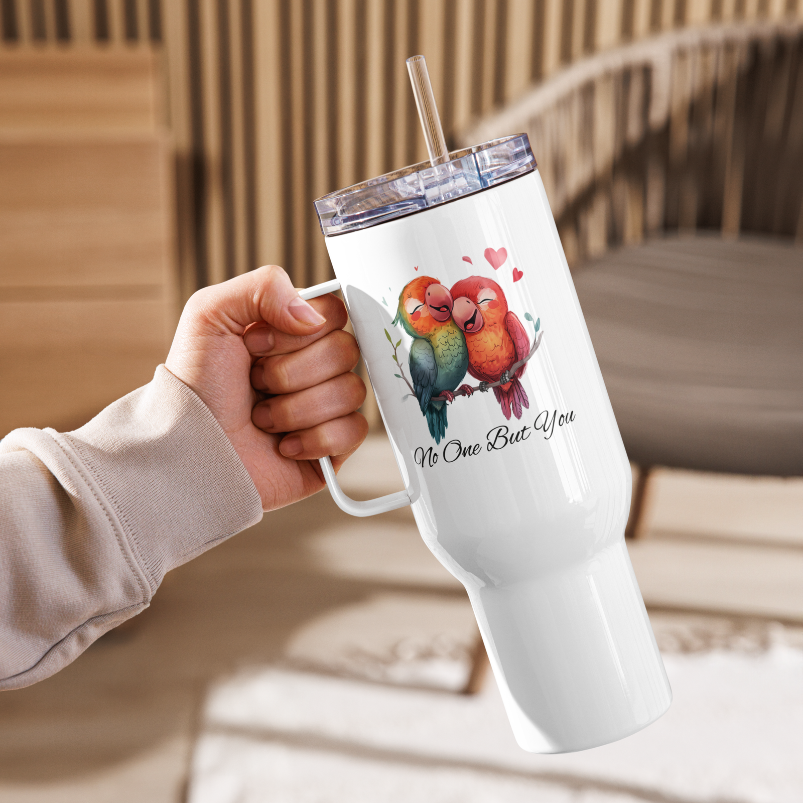 No One But You - Travel mug with a handle - Parrots - Image 5